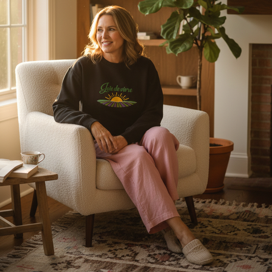 Joie de vivre - Funny Gift, Embroidered Sweatshirt
