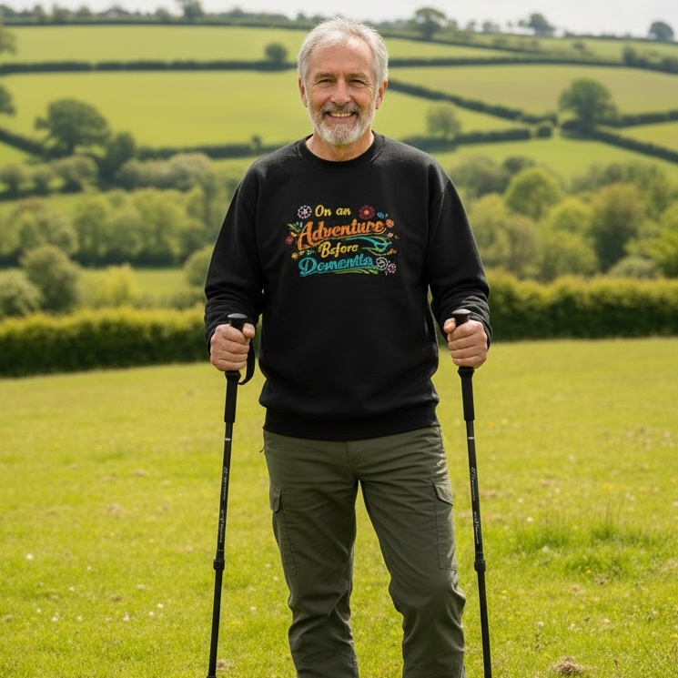 On an Adventure before Dementia - Funny Gift, Embroidered Sweatshirt